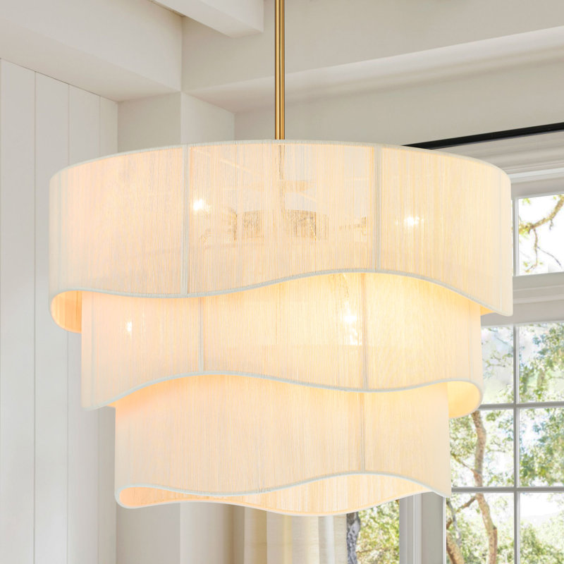 Ashli 6-Light Boho Dimmable Tiered Drum Chandelier