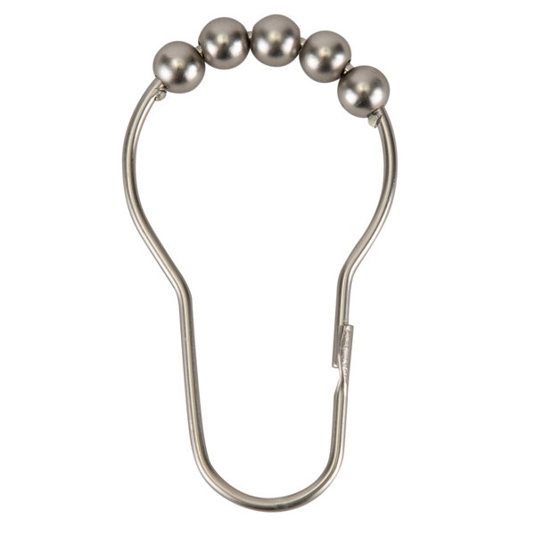 Wayfair Basics Metal Beaded Roller Shower Curtain Rings (Set of 12)