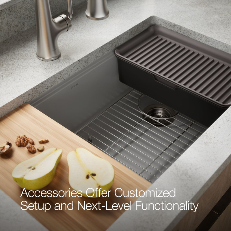 Billings 32-1/2 In. Undermount Single-Bowl Workstation Kitchen Sink, Gray
