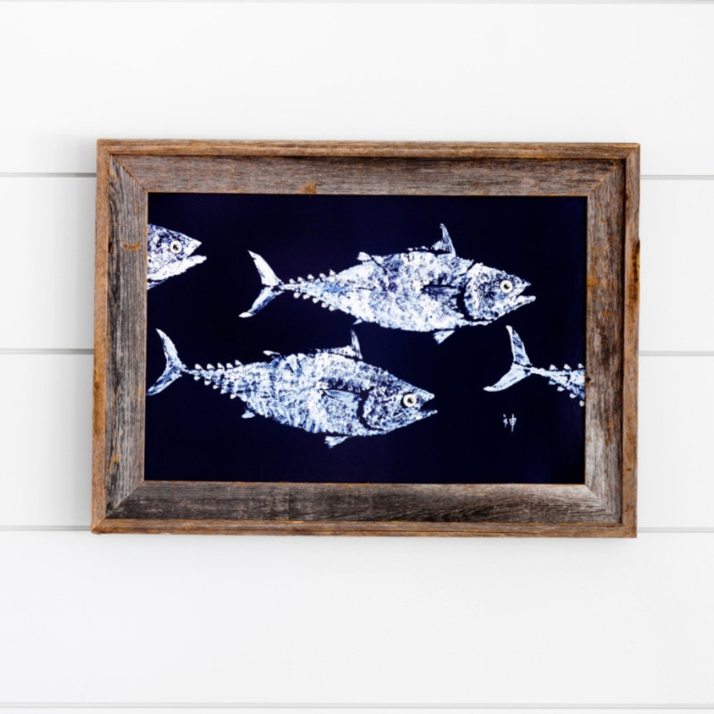 Albacore Fish Painting Print – Navy Wall Art