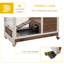 Elevated Rabbit Cage, With Solid Wood And No Leak Tray, Easy To Clean, Brown For Pets Wooden Protective Painting Roof, Small