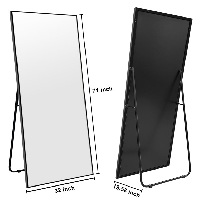 Mallex Oversized Full Length Rectangle Aluminum Floor Mirror Gym Mirror