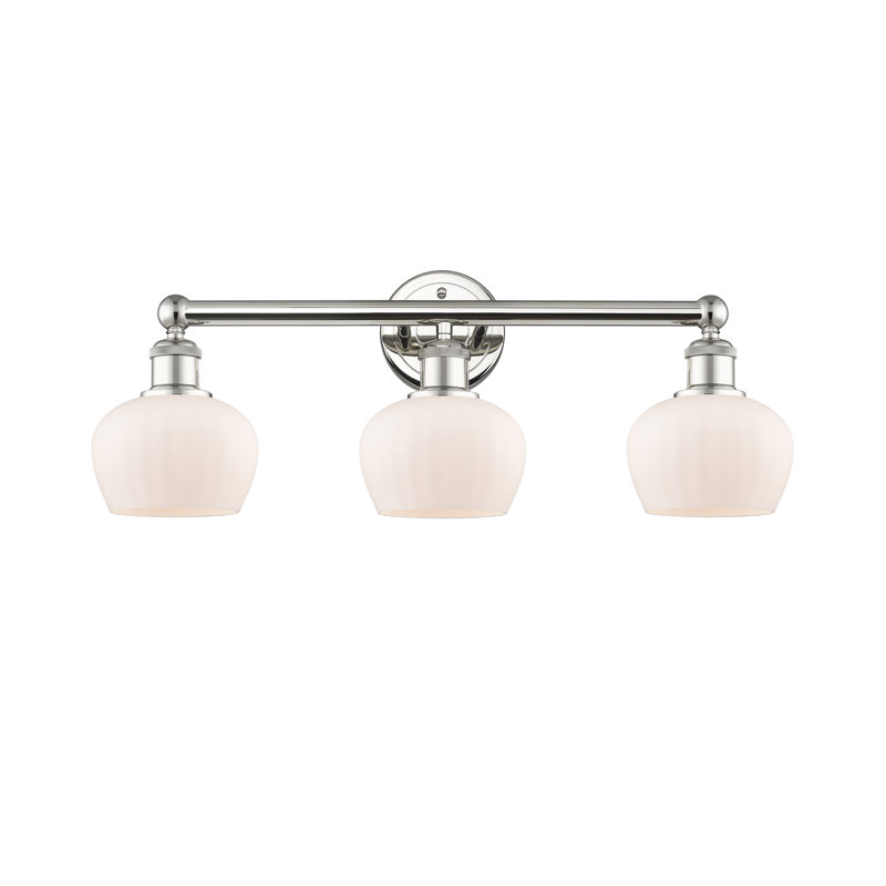 Noille 3 - Light Dimmable Vanity Light, Matte White, Polished Nickel