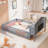 Full-Size Montessori Floor Bed With Bookcases And Blackboards, Versatile Platform Beds With Guard Rails, Solid Wood Floor Beds With Storage Headboards, Ideal For  And Teens-1033253218