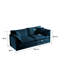 Canapé modulaire rembourré en chenille bleu avec éponge et 2 repose-pieds confortables