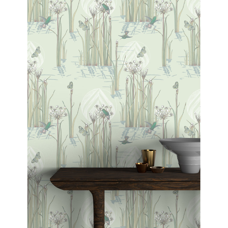 Yuki Osada Floral Wallpaper Double Roll, Green Morning
