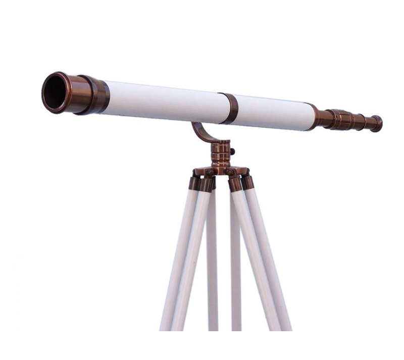 Milana Entertainment Decorative Telescope, Bronze/White/Black, 65" H x 9" W x 6" D