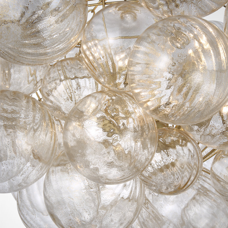 Julie Neill Talia Large Chandelier in Gild with Gold Fleck Glass