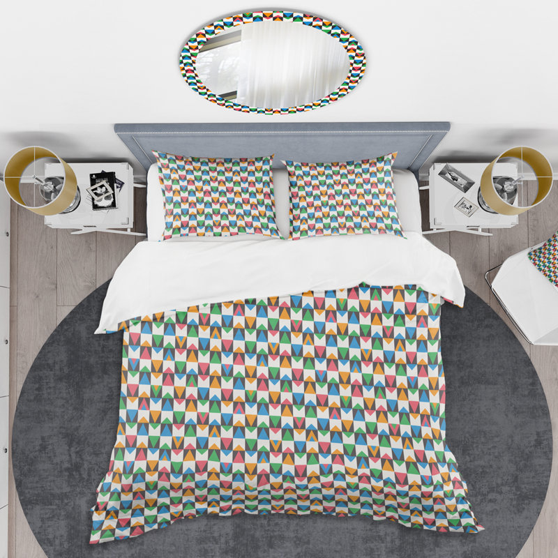 Retro Art Deco - Mid century bedding set - Modern Mid-century Bed cover set, Full/Queen Duvet Cover + 2 Shams