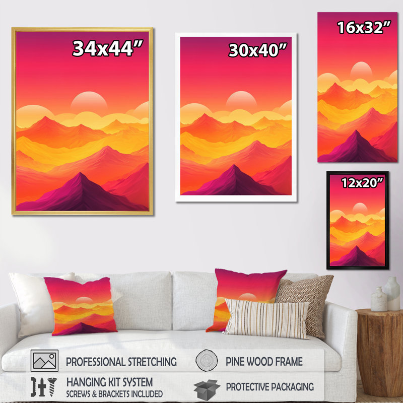 Majestic Peaks III, reproduction d'art sur toile, H 40 po x l 30 po x P 1,5 po, Cadre doré à une seule photo