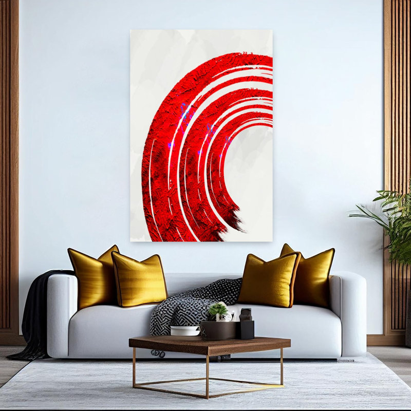 Zen Curves Red No 1 by Sannel Larson - Wrapped Canvas Print, 152.4 cm H x 101.6 cm W