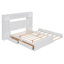 Lit double en bois avec armoire tout-en-un, tablette et prises, lit gigogne simple