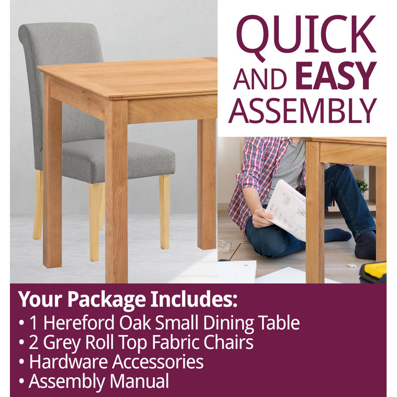 2 - Person Solid Oak Dining Set
