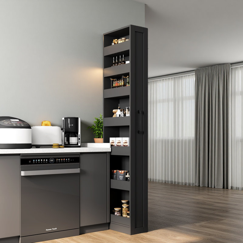 Étagère ouverte 7 côtés multi-fonctions avec rangement à un seul niveau pour la cuisine, le salon et les espaces étroits