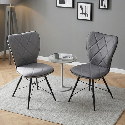 Upholstered Upholstered Back Side Chair in Grey