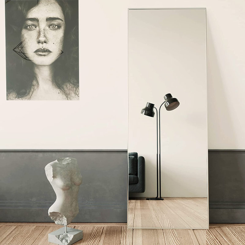 Miroir de plancher pleine longueur FL, Argent, 65 po x 22 po