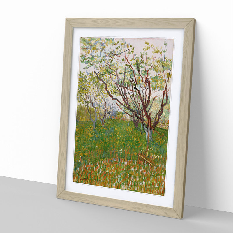 Flowering Orchard by Vincent Van Gogh - Framed Print, 48cm H x 36cm W x 2cm D, Oak Framed