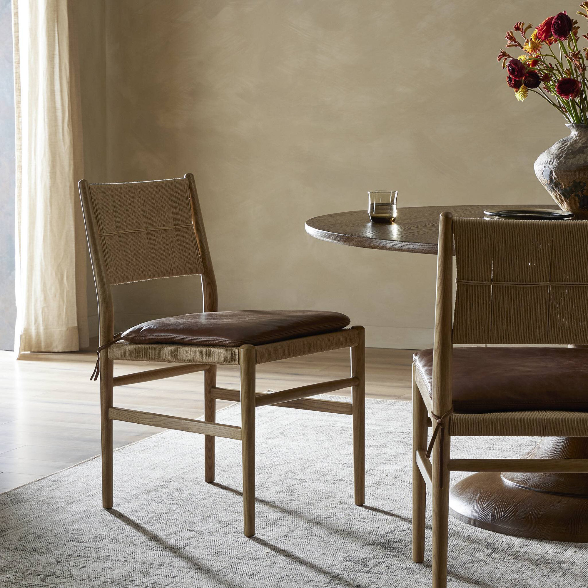 Dara Dining Chair With Cushion, Dulane Mahogany