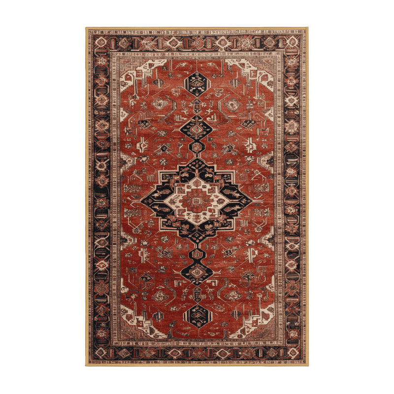 Tapis brun lavable à la machine, Rectangulaire 3 pi x 5 pi