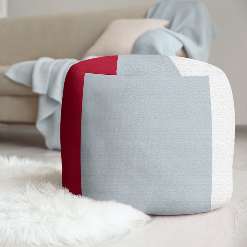 repose-pieds rond 20,5", Rouge / argent / blanc