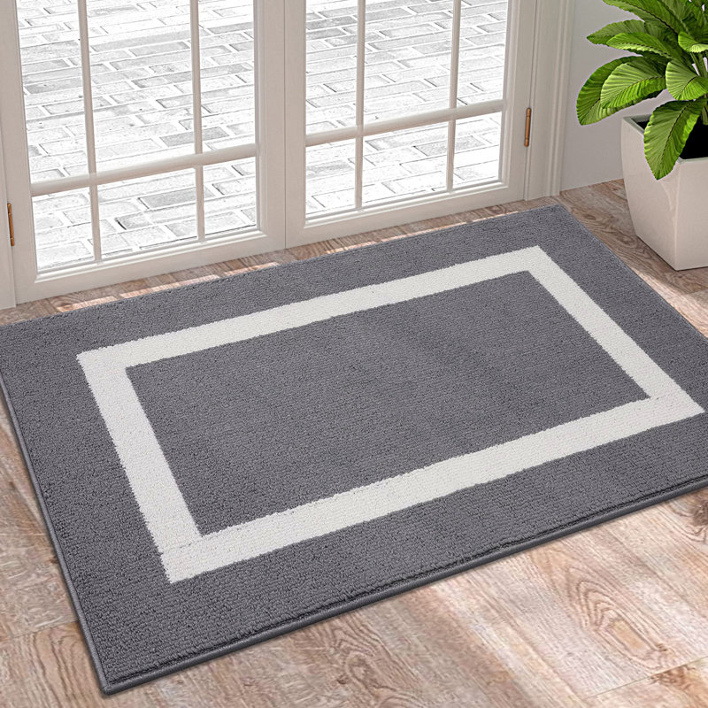 Rubber Non-Slip Indoor Outdoor Door Mat, Grey, 88.9cm W x 149.9cm L