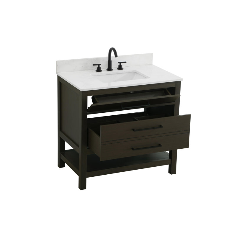 Meuble-lavabo simple 36 po_Moderne_VF60536-BS, Brun moka