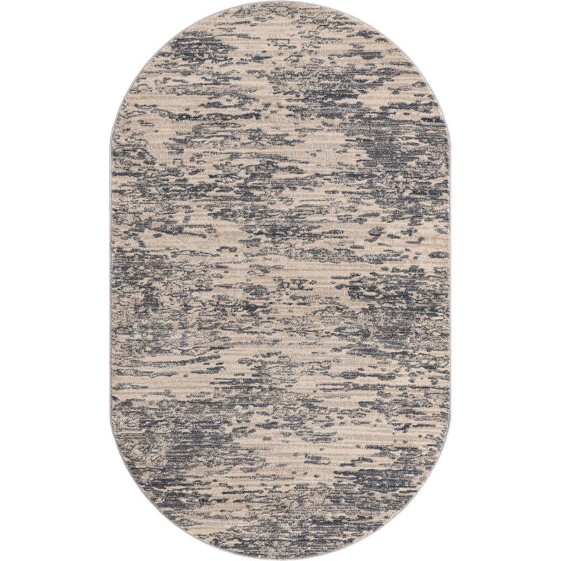 Halpert Abstract Indoor Rug, Oval 5' x 8'