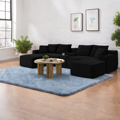 Modern Corduroy Sofas, Modular Cloud Couch With Storage For Living Room