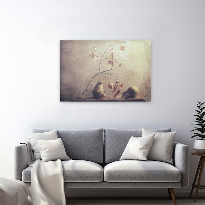 «Autumn Pear Still Life Peaceful Rustic Vintage Autumn Fruit», reproduction d'art murale, H 32 po x l 48 po