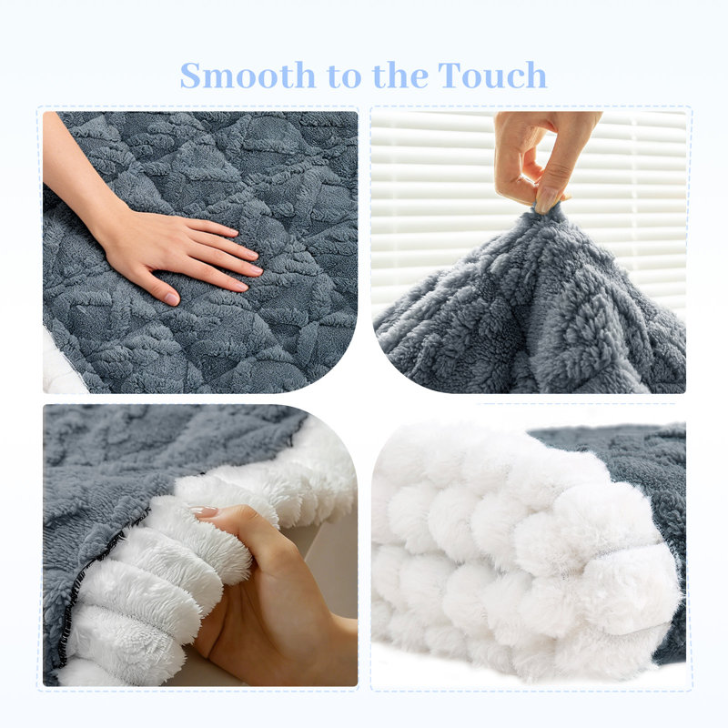 Plush Sofa Slipcover, 70cm H x 150cm W x 70cm D