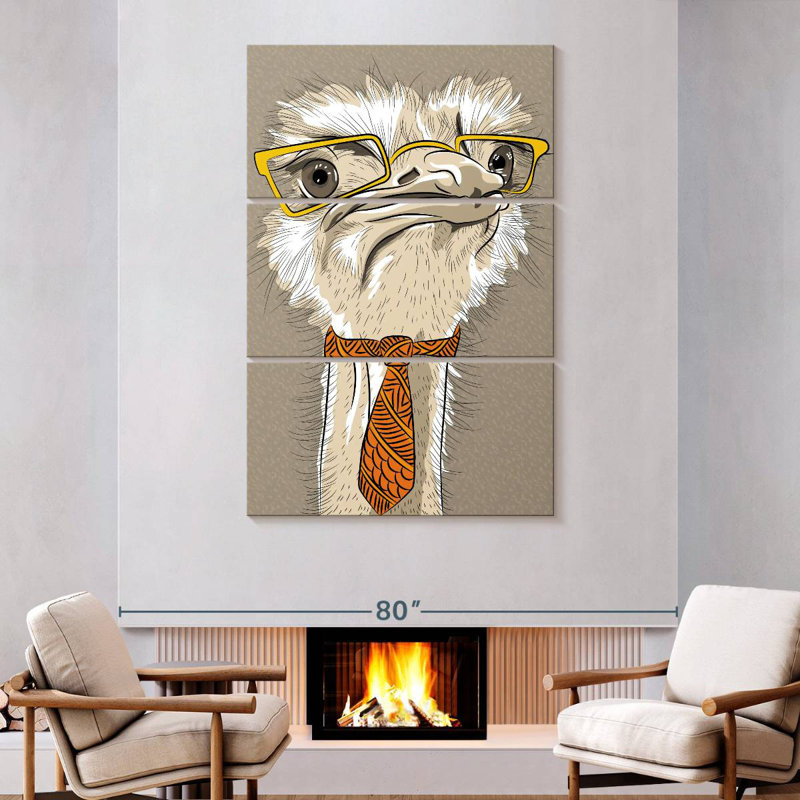 Brampt Nerdy Ostrich, 74" H x 48" W