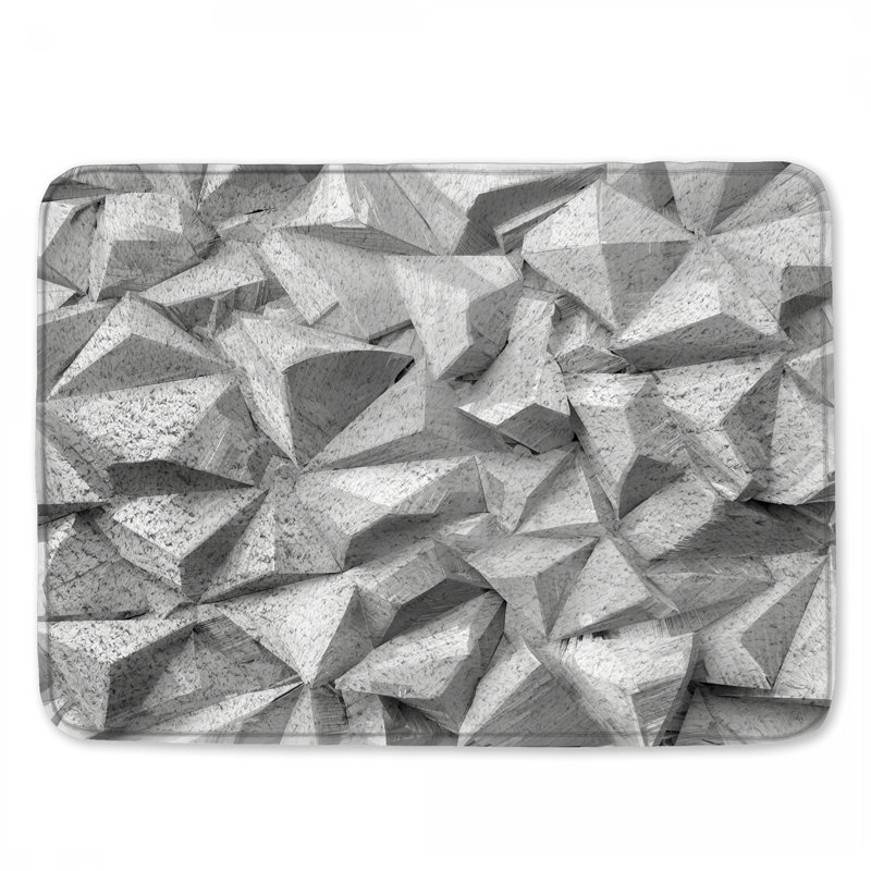 Tapis de bain à facettes à texture géométrique, L 34 po x L 21 po