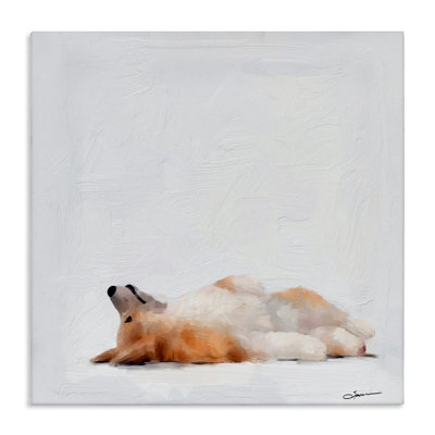 Toile Corgi au repos au repos, design par Mary Sparrow