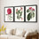 Roseat Blooms IV - Toile tendue avec châssis sur mesure - 3 pièces