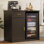 Armoire à café moderne 39,4 "avec mini espace réfrigérateur, rangement pour le vin et tiroir
