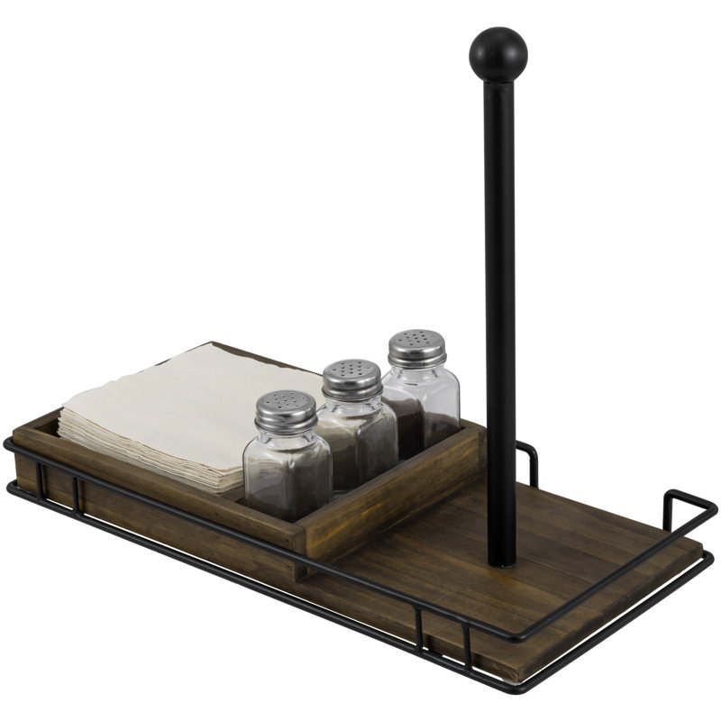 Kitchen Napkin Paper Towel Holder w/ Spice Rack