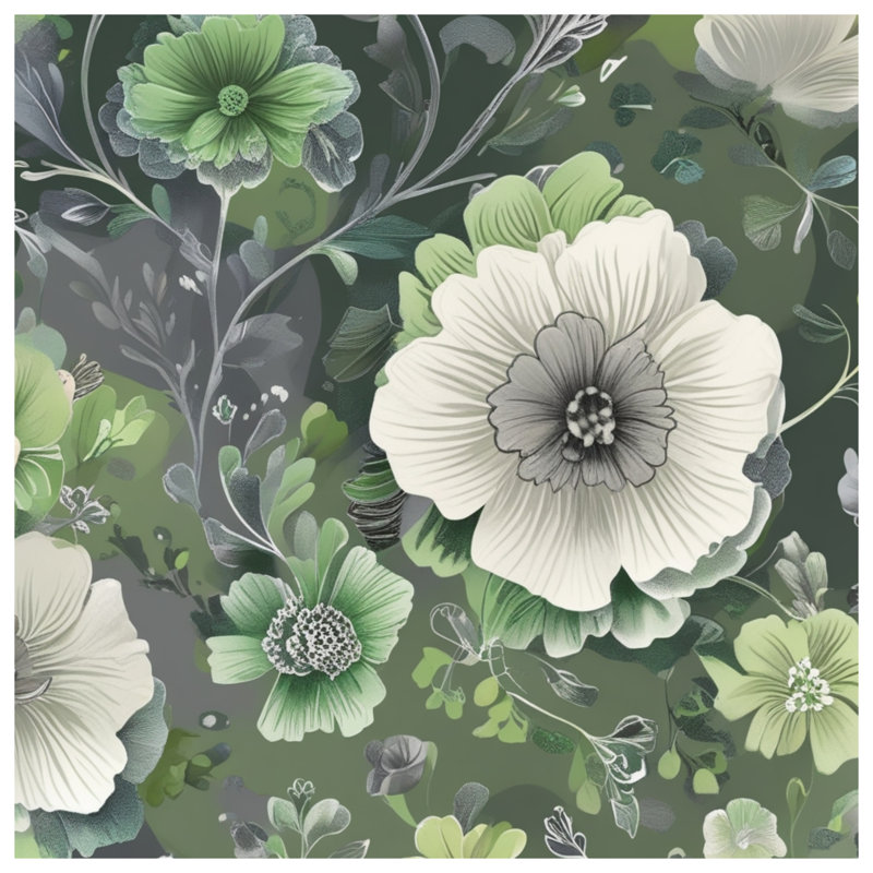 Couvertures vertes à motif floral, 60 po L x 80 po H