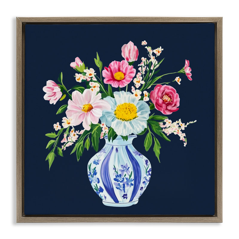 Cadre flottant Spring Chinoiserie, par Yen, Cadre flottant orme Montalcino, H 18 po x l 18 po