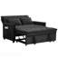 Canapé-lit convertible en velours, canapé-lit réglable à 5 positions avec lit escamotable et poche de rangement latérale, canapé-lit multifonctionnel 2-en-1-133414732