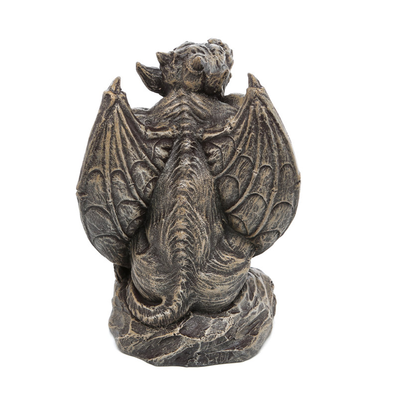 Silas Medium Gray Resin Gothic Gargoyle Sentry Statue