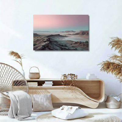Ensemble de 1 tableau sur toile représentant un paysage désertique