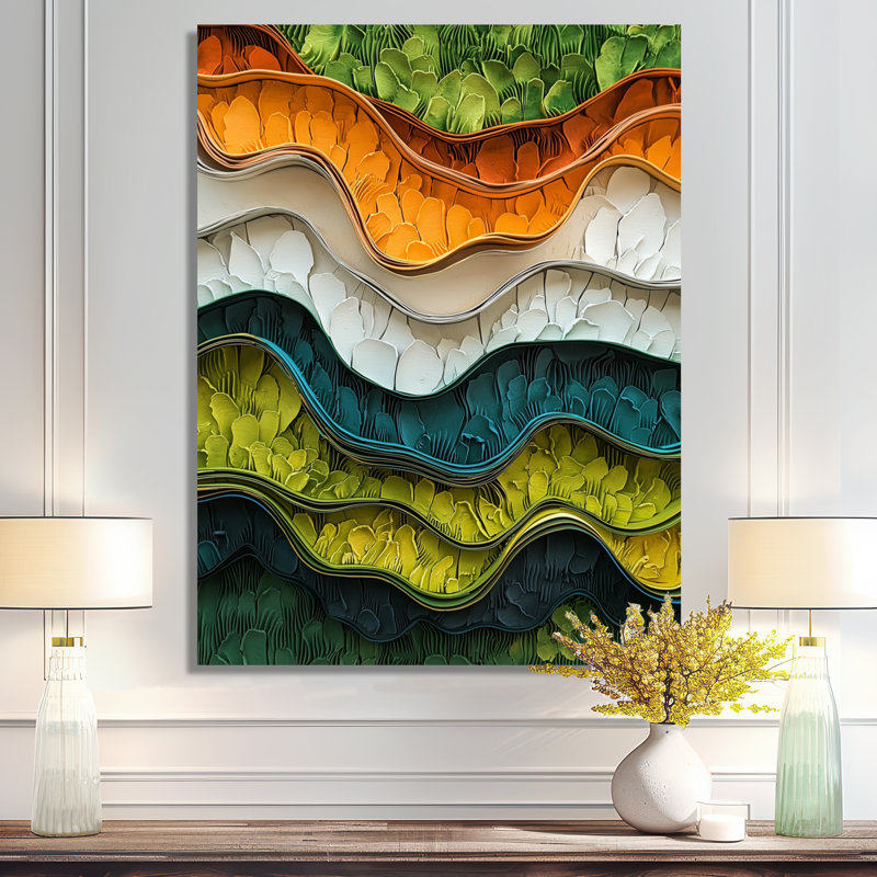 Ofori Biomorphism Earth Ephemeral Pathway III - Lyrical Abstraction, art mural, H 44 po x l 34 po, Toile tendue