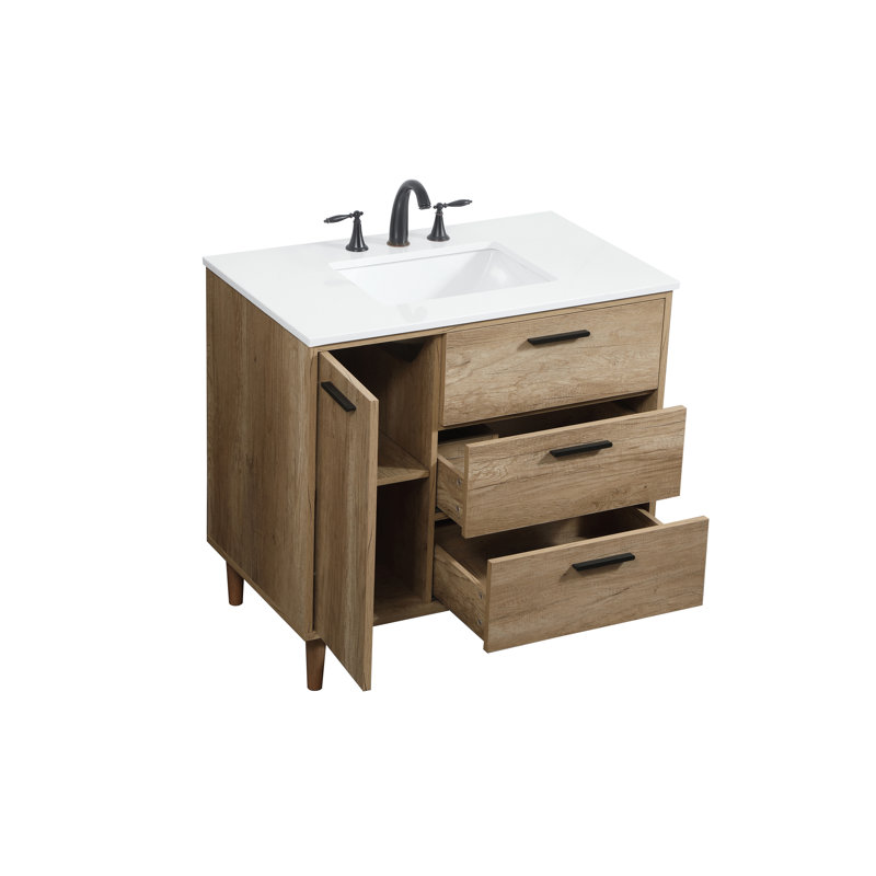 Ensemble de meuble-lavabo simple 36 po Baldwin, Chêne naturel