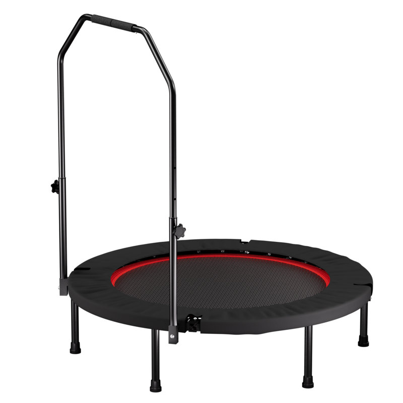 Trampoline pliable de 40 pouces avec poignée réglable et ressorts fermés