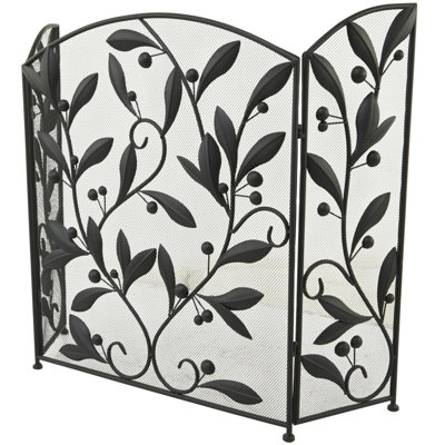 Brinlie 3 Panel Iron Fireplace Screen