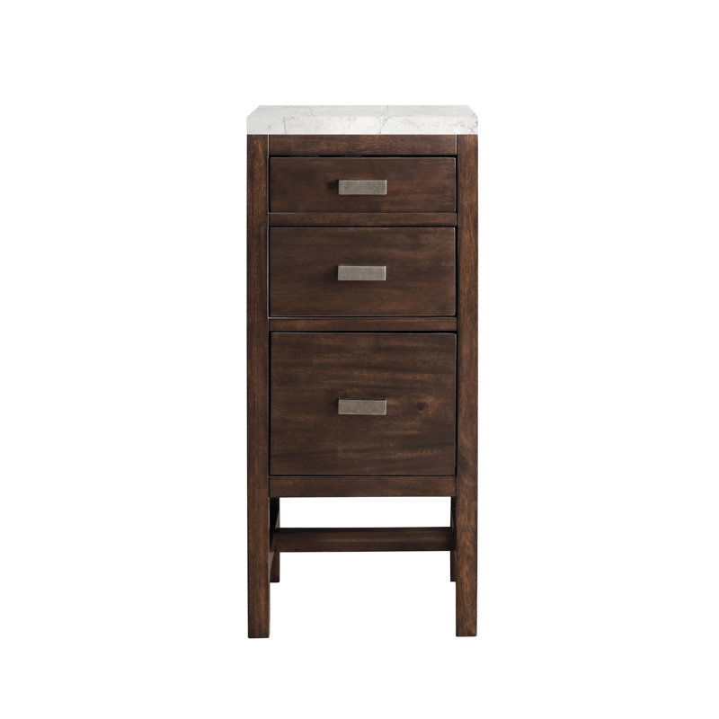 Addison 15" W Bathroom Cabinet, Eternal Jasmine Pearl, Mid-Century Acacia