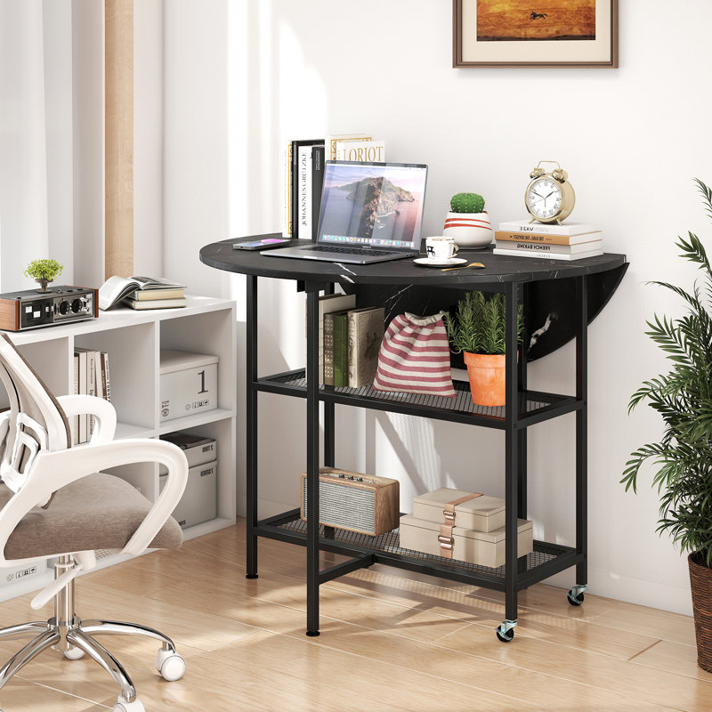 36'' Round Dining Table for 4 People, Black