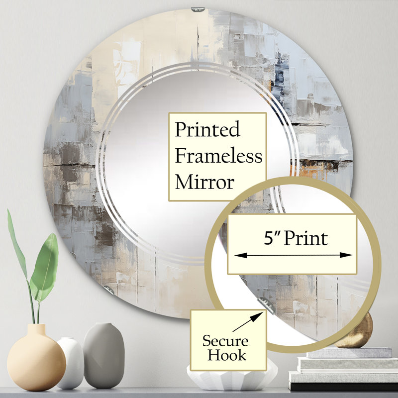 Eifa - Miroir mural moderne rond, 24 po x 24 po