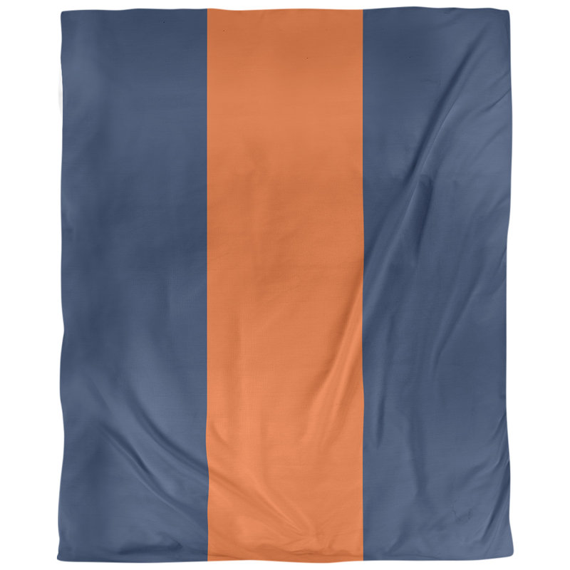 Housse de couette réversible simple baseball Detroit, Microfibre, Housse de couette simple TG, Orange / noir / blanc