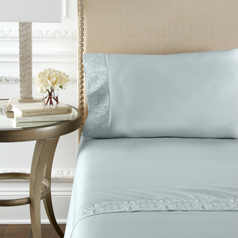 Ariane Sheet Set, King Sheet Set + 2 Pillowcases, Aqua